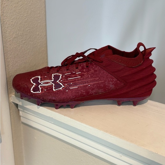Under Armour Blur Smoke 2.0 MC Suede Mens Size 14 Football Cleats Maroon NEW - Picture 4 of 9